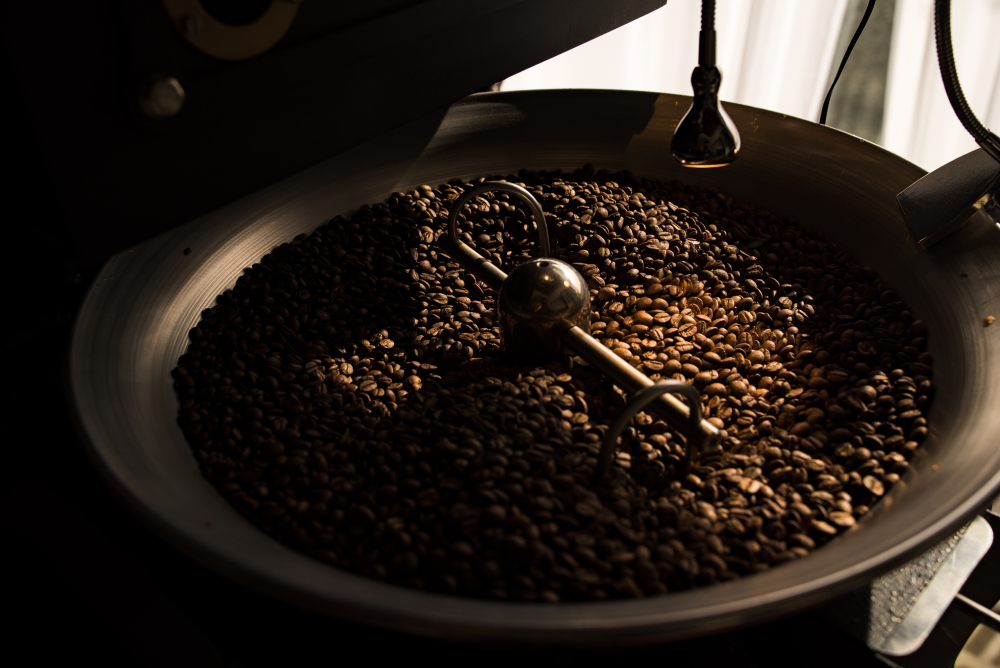 Cafea in curs de prajire
