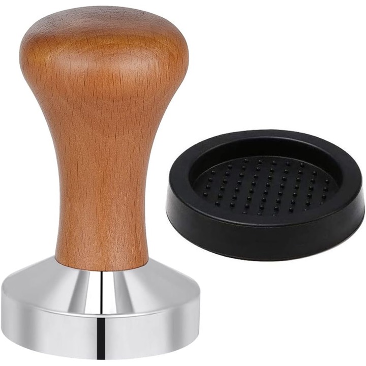 Tamper de cafea Ronyes lemn si inox 51 mm